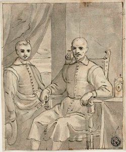 Retrato de um eclesiástico sentado e um menino de pé