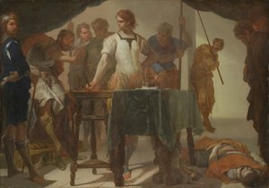 Scaevola Confrontando Rei Porsena de Bernardo Cavallino