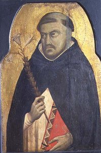 St. Dominic, originalmente um painel lateral de um políptico c.1340 (tempera no painel) de Bernardo Daddi