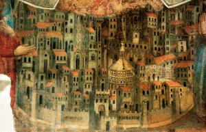 Vista de Florença, detalhe de "La Madonna della Misericordia", 1342