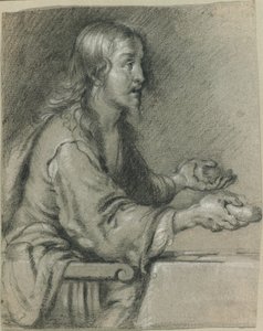 Cristo em Emaús apresentando o pão de Bernardo Strozzi