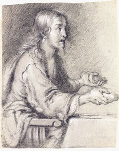 Cristo em Emaús apresentando o pão de Bernardo Strozzi