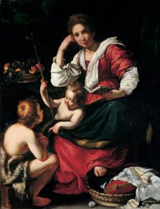 Madona e Menino com o Menino São João de Bernardo Strozzi