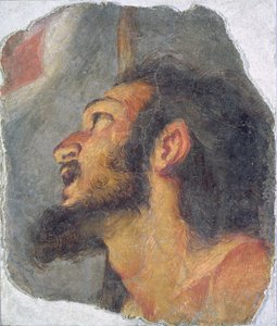 A cabeça de São João Batista, fragmento de um afresco de Bernardo Strozzi