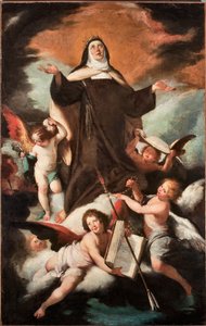 O Triunfo de Santa Teresa de Jesus ou Ávila (1515-1582), Místico e Carmelita espanhol (Triunfo de Santa Teresa de Ávila) Pintura de Bernardo Strozzi (1581-1644) Século XVII - Genes Musei di Strada Nuova inv n PB 49