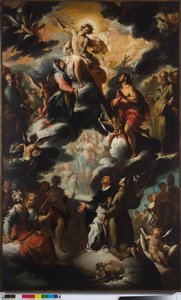 A Visão de São Domingos (Céu) de Bernardo Strozzi
