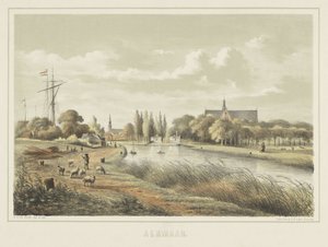 Vista de um rio perto de Alkmaar