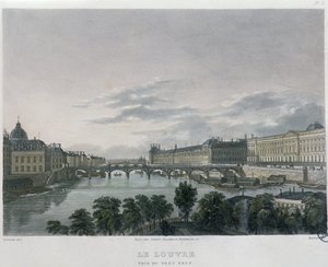 A Ponte Dourada Passerelle des Arts, Paris, 1832 (gravura a cores)