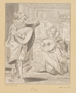 Senhor e senhora a tocar alaúde de Bernhard Schreuder