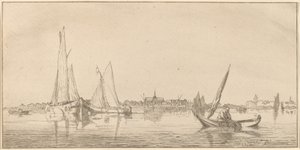 Rio com Vila, 1775. de Bernhard Schreuder