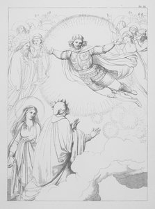 A Divina Comédia de Dante, Paradiso (Céu), Placa IX (litografia) de Bernhard Schuler
