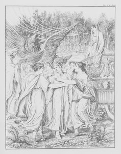 Divina Comédia de Dante, Purgatorio (Purgatório), Placa XXXVIII (litografia) de Bernhard Schuler