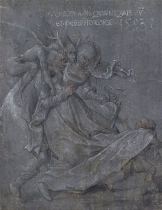Casal de namorados com o Diabo e o Cupido de Bernhard Strigel