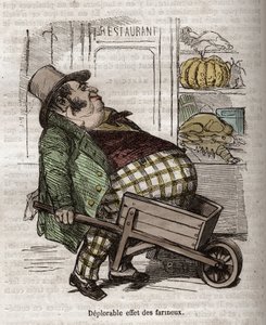 Obeite - Des Gourmands - efeito deplorável des farineux - gravura em "La Physiologie du gout" de Jean Anthelme Brillat Savarin