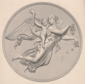 Manhã, desenhada por F. R. Roffe (fl.1850-63), gravada por William Callio Roffe (1817-89), meados do século XIX (reprodição da gravura) de Bertel (after) Thorvaldsen