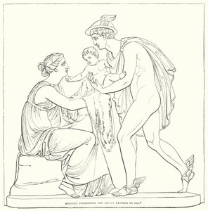Mercúrio, apresentando, a, criança, bacchus, para, ino de Bertel after Thorvaldsen