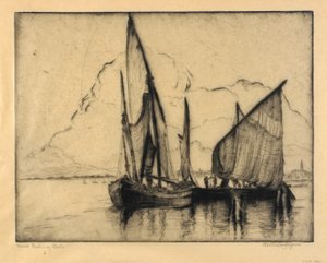 Barcos de pesca em Veneza de Bertha E. Jaques