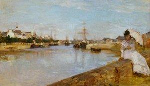 Francês: Vue du petit port de Lorient O porto de Lorient de Berthe Morisot
