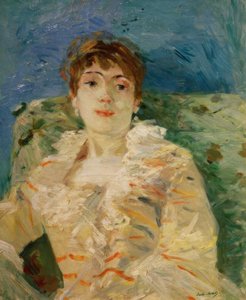 Jovem mulher no sofá de Berthe Morisot