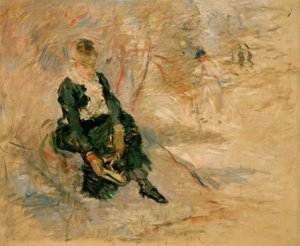Jovem mulher colocando seu skate de volta de Berthe Morisot