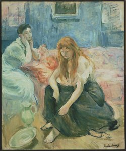Jovens mulheres na sua toilette (título dado pela artista) de Berthe Morisot