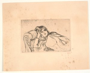 Mulher deitada em um sofá (Jeanne-Marie) de Berthe Morisot