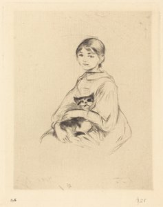 menina com gato de Berthe Morisot