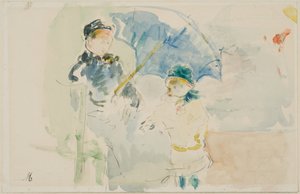 Na praia em Nice de Berthe Morisot