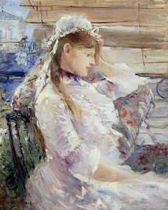 Perfil de uma mulher jovem sentada de Berthe Morisot