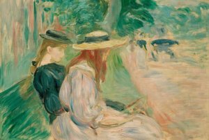 Em um banco de Bois de Boulogne de Berthe Morisot