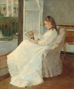 A irmã do artista em uma janela de Berthe Morisot
