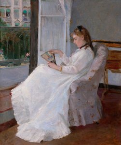A irmã da artista a uma janela de Berthe Morisot