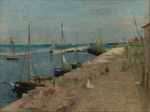 O porto de Cherbourg de Berthe Morisot