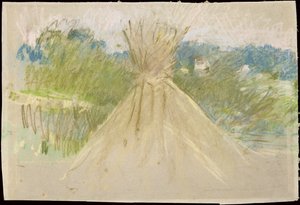 O pequeno palheiro, 1882 (pastel sobre papel) de Berthe Morisot