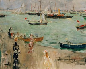 Vista de Solent (Ilha de Wight) ou Marinha na Inglaterra de Berthe Morisot