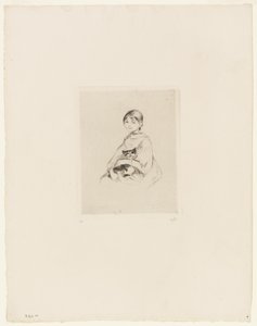 Jovem rapariga com um gato de Berthe Morisot
