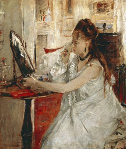 Jovem Mulher em Pó (óleo sobre tela) de Berthe Morisot