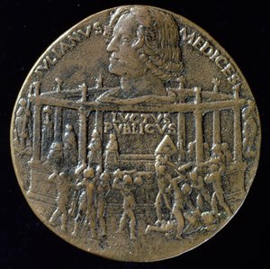 Medalha com o chefe de Giuliano De&39;Medici (1453-1478) comemorando a conspiração de Pazzi de 1478, verso (bronze) (para retro ver 119165)