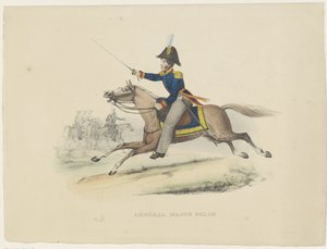 General belga major, 1830 Major General belga (título no objeto) Trajes belgas: antigos e modernos, militares, civis e religiosos, 1830 (título da série) de Bertrand