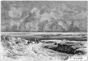 Nafta e o Shott-el-jerid, c1890 de Auguste Bertrand