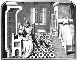 Um cavaleiro e uma dama, século 1549.