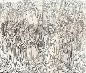 Casamento do rei Luís XII da França e Mary Tudor, século XVI, 1849. de Bisson and Cottard