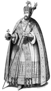 O traje usado pelos imperadores durante suas coroações desde a época de Carlos Magno, 1579 1846.