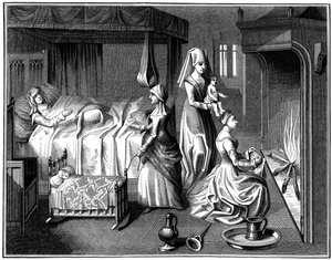 A criança recém-nascida, século XV, 1849. de Bisson and Cottard