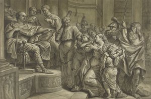 Eponina pede misericórdia a Vespasian para Sabinus de Blaise Nicolas Lesueur