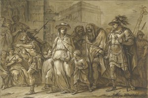 Julius Sabinus e Epponina com os seus dois filhos conduzidos através de Roma como prisioneiros de Blaise Nicolas Lesueur