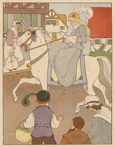 Canção infantil: Ride a Cock-Horse to Banbury Cross (litografia a cores)