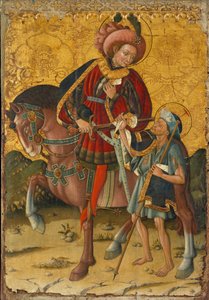 São Martinho compartilhando sua capa, c. 1440