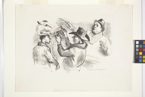 Leilão de cavalos (litografia) de Boardman Robinson