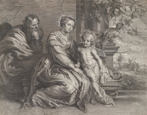 A Sagrada Família com um papagaio, ca. 1625-59.